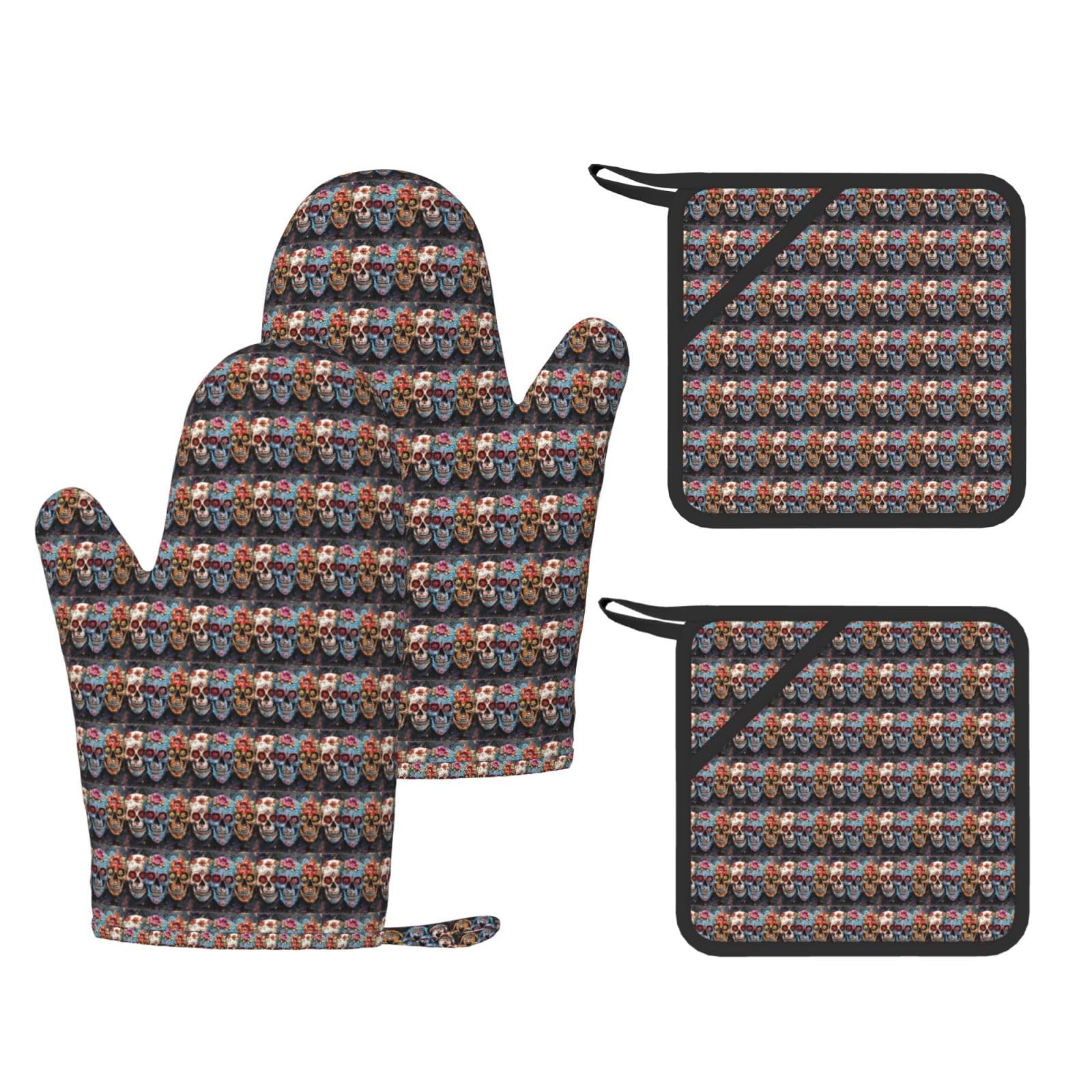 Gants résistants à la chaleur haute qualité design crânes en sucre pour le four