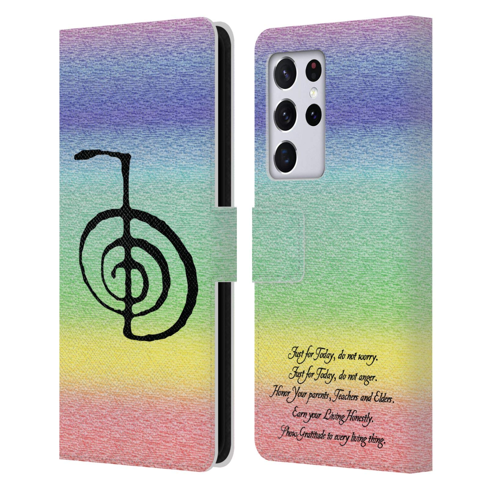 Head Case Designs Kindle Paperwhite Hülle – Offizielles Brigid Ashwood „Reiki Inspirierend“ Design – Leder-Wallet Mit Kartenfach & Ständer