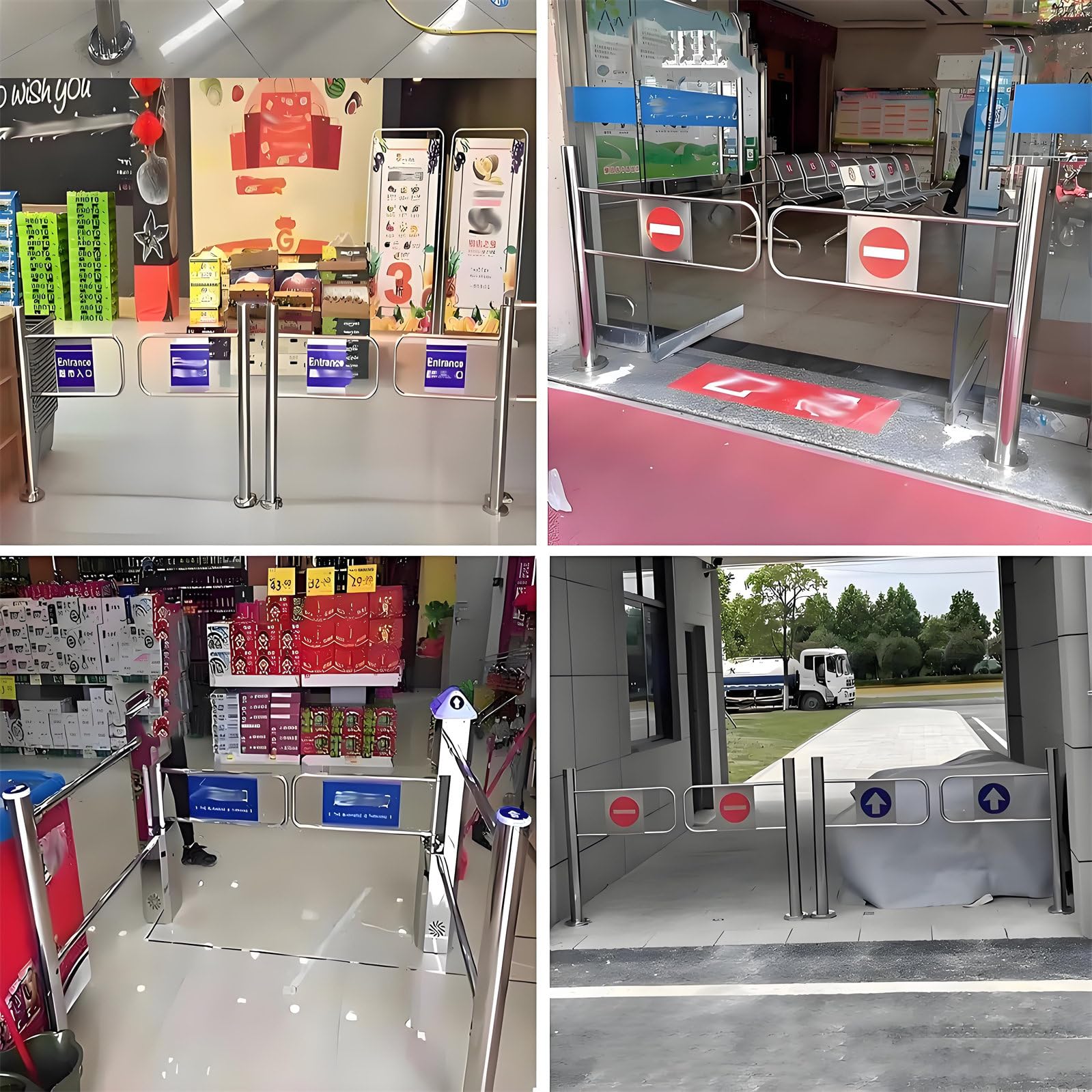 Puerta De Seguridad De Cierre Automático Para Supermercados, Puerta Batiente Metálica Unidireccional, Puerta Doble Para Entrada Y Salida, Barrera De Seguridad Para áreas De Alto Tráfico 200x97cm