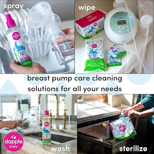 Miniatura 8 de Dapple Jabón de extractor de leche para bebé, botella de 8 onzas líquidas, sin fragancia, a base de plantas e hipoalergénico, fórmula de fácil