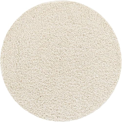 Miniatura 11 de Unique Loom Colección Solid Shag - Alfombra de área redonda (1.60 m x 1.60 m, blanco nieve)