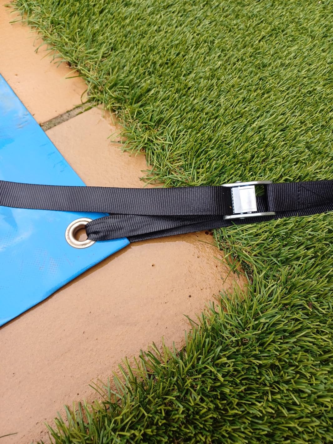 NUAR, Cinchas de Amarre, Pack de 4 Cinchas de 80 cm, Cinchas Ajustables, Tensores para Lonas de Piscina, Correas de Sujeción, Eslinga : Camping,Jardín, Vehículo y Caravana.