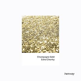 Hemway Eco Friendly Biodegradable Glitter 100g / 3.5oz Bio Cosmetic Safe Sparkle Vegan for Face, Eyeshadow, Body, Hair, Nail and Festival Makeup - Extra Chunky (1/24 0.040 1mm) - Champagne Gold