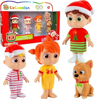 CoComelon Figure Set 4-Pack with JJ, Bingo, YoYo & Tomtom Characters | Official collectible figures for pretend play. Includes favorite CoComelon friends for toddlers and preschool children.