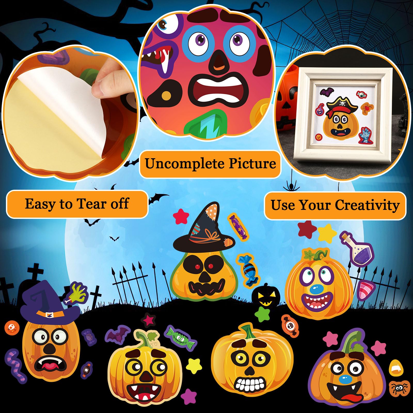 Pumpkin Face Stickers Diy