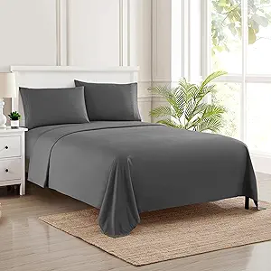 King Size Sheets - Breathable Luxury Bed Sheets with Full Elastic & Secure Corner Straps Built In - 1800 Supreme Collection Extra Soft Deep Pocket Bedding, Sheet Set, EXTRA DEEP pocket - King, Gray