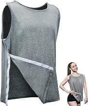 Hercicy Post Surgery Shirt Unisex Shoulder Surgery Shirts Left and Right Side Snap Access Lightweight T Shirt for Men Women