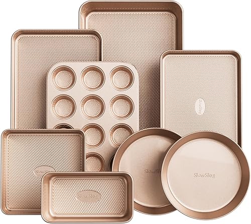 Juego de 8 sartenes para hornear, juegos de utensilios para hornear para cocinar antiadherentes, juego de bandejas para hornear, bandejas para