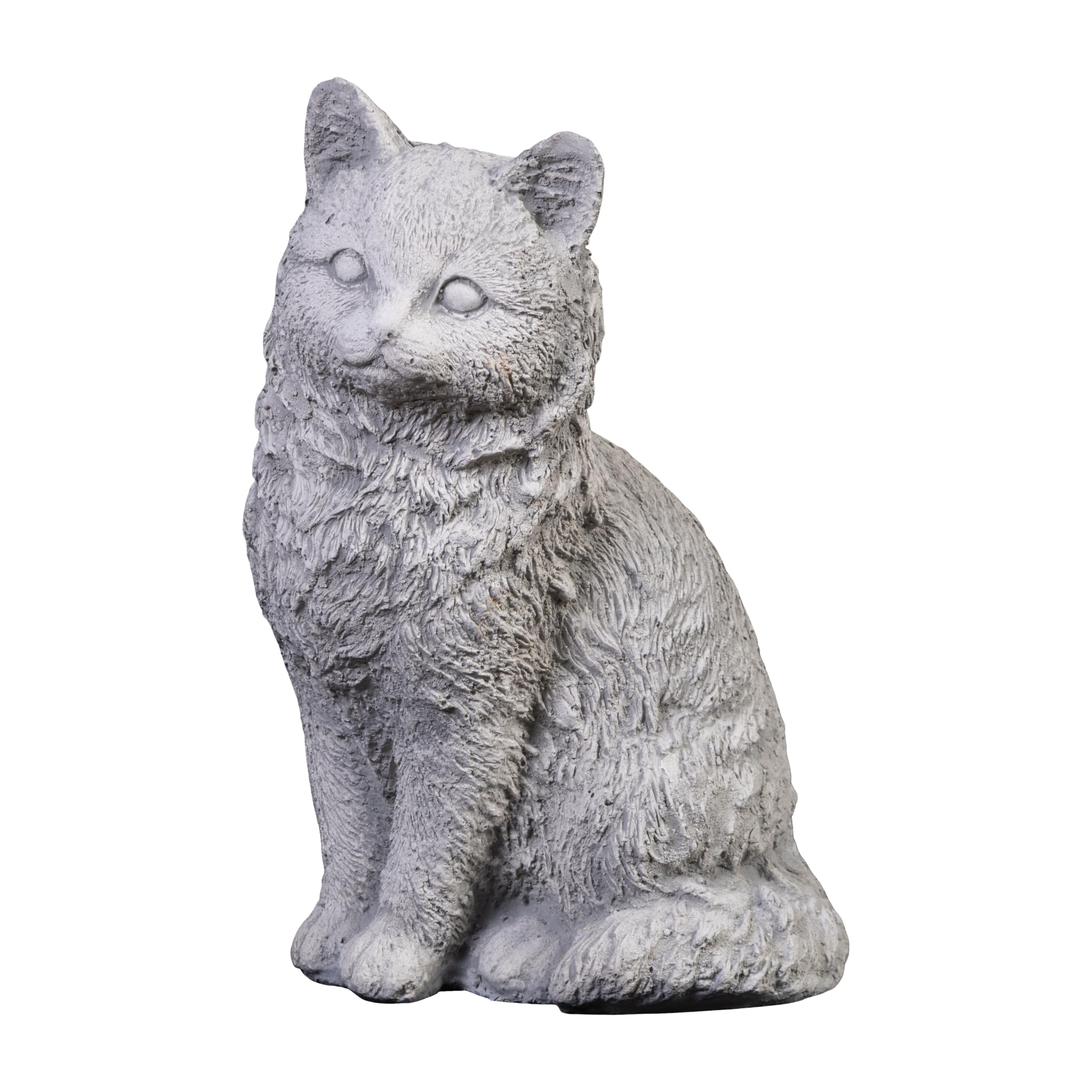 Cat Kitten Hangover Stone Figurine H.26cm 16x14cm 6kg White Concrete Frost Proof