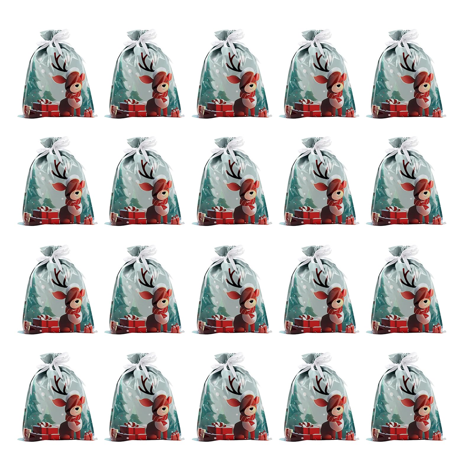 KAQNTUD Christmas Party Bags Plastic Drawstring Closure Design Reusable Packaging Solution Reusable Christmas Party Bags