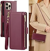 Vista 15 de Antsturdy Funda tipo cartera compatible con iPhone 12 Pro Max, funda de piel sintética con bloqueo RFID, funda protectora para mujeres y hombres