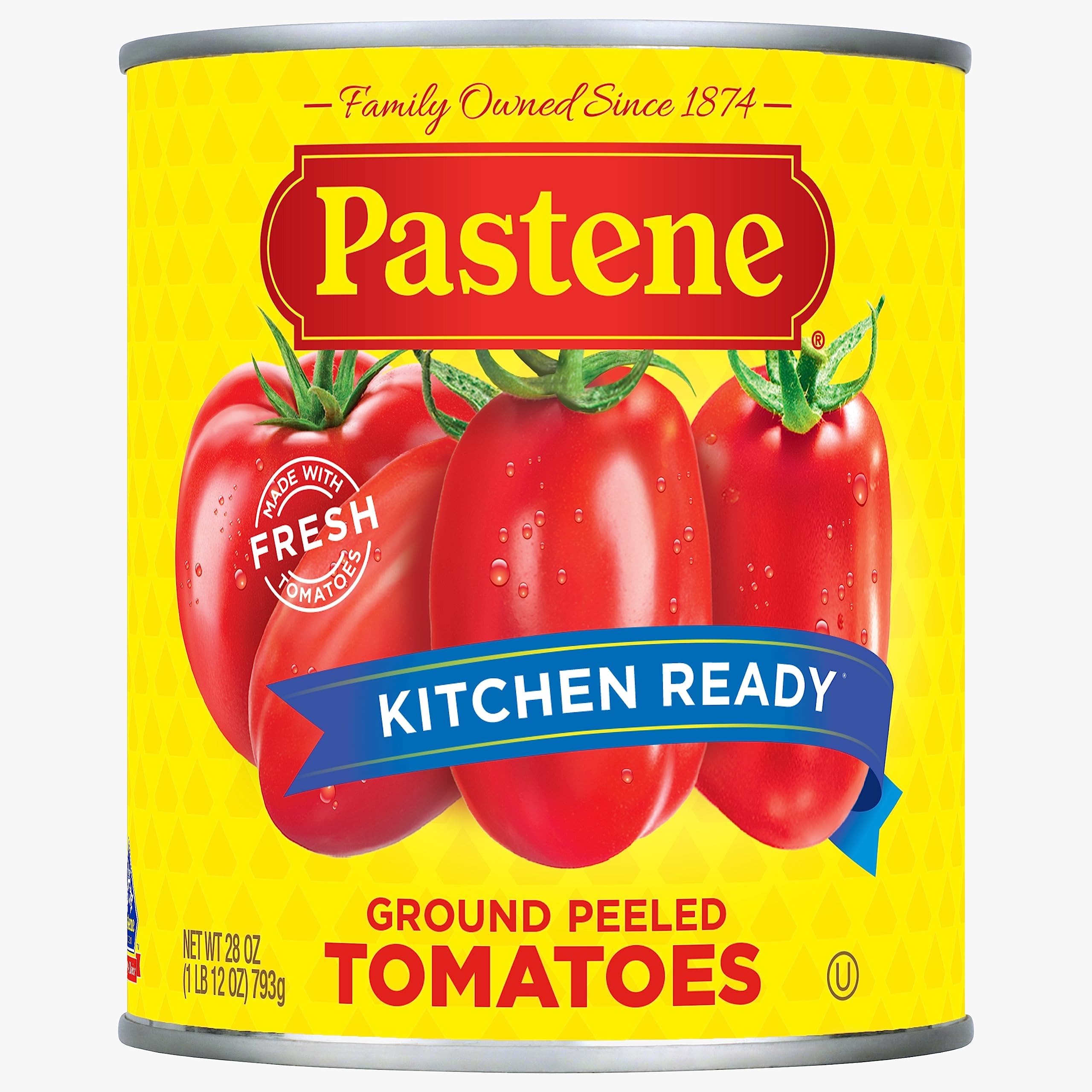 Pastene Kitchen Ready Crushed Peeled Tomatoes, 28 Ounce (Pack Of 6)