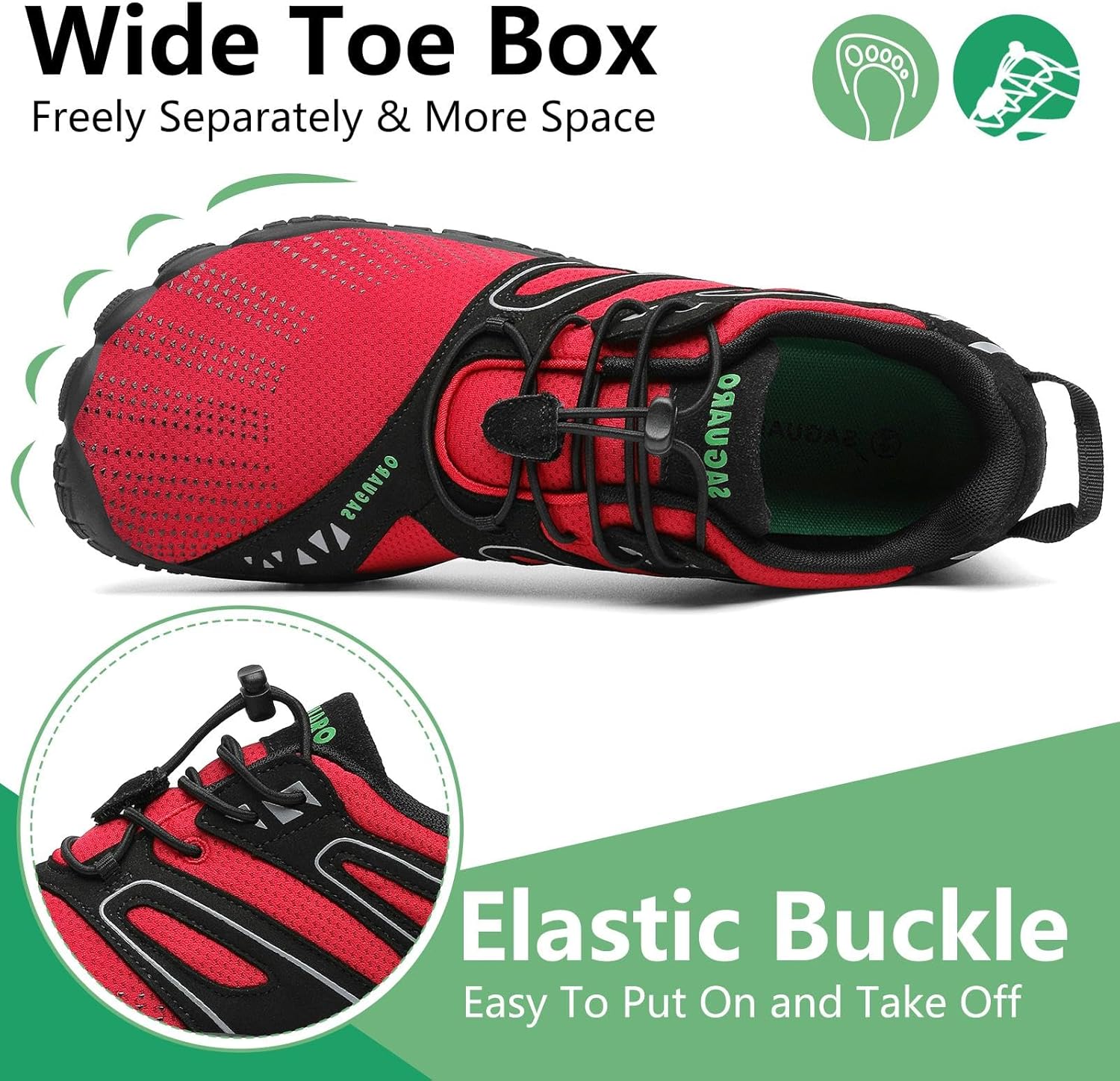 SAGUARO Womens Mens Barefoot Shoes Minimalist Trail Runner Wide Toe Box Zero Drop Outdoor Cross Training Shoe