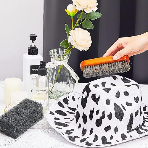 Miniatura 4 de Sombrero de fieltro de 5 piezas Esponja de limpieza Gorro de fieltro Cepillo limpiador de pelo de caballo Kit de limpieza de madera Sombrero de