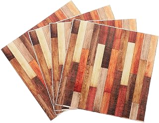 TOYANDONA Dollhouse Flooring, 3.9 inch Dollhouse Floorboards Wallpaper Miniature Dollhouse Flooring Peel and Stick Decor 4pcs