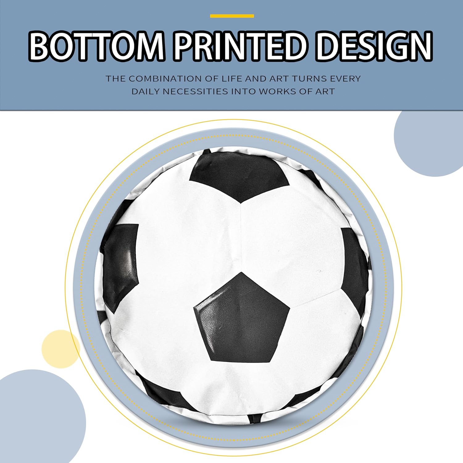 Soccer Laundry Basket Ball Foldable Oxford Cloth Funny Tote Bag Laundry Hamper Clothes Storage Bucket Organizer For Bathroom/Laundry Storage/Bedroom 18.9x16.5 In