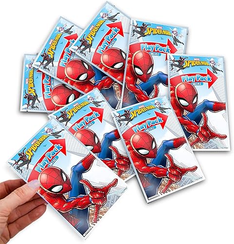Miniatura 5 de Bendon Mini paquetes de juego, cada uno con mini libro para colorear, 2 mini crayones y una calcomanía, paquete de 10 (Spider-Man)