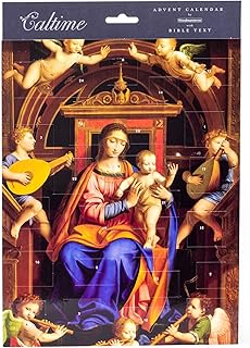 Christmas Advent Calendar Madonna Enthroned By Angels | Religious Advent Calendar Traditional Advent Calendar | Picture Advent Calendar Paper Advent Calendar