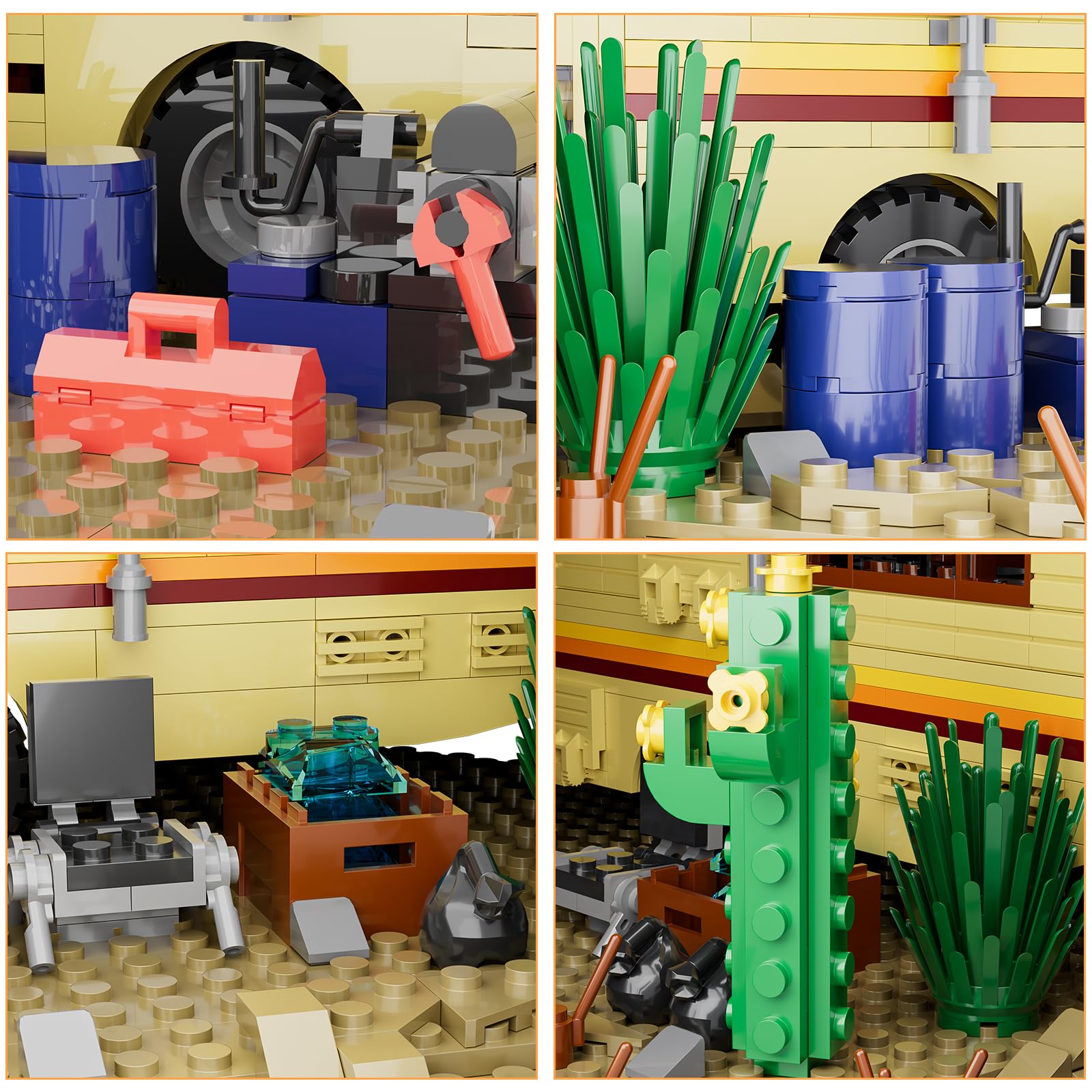 Breaking RV Adventure Building Set, MOC Upgraded Classic Scene, Compatible with Lego for Adults, for Adults and Avid Fans