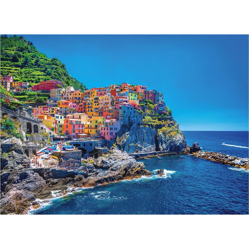 Jigsaw Puzzles 1000 Pieces for Adults Cinque Terre Italy Landscape Puzzle Natural Scene Hard Puzzles for Adults Teens Kids Interactive Toy Brain Teaser