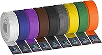 Antares Athletics BJJ Belt for Men Women Kids - Brazilian Jiu Jitsu Gi Belt with Ranking Stripes Sleeve Bar