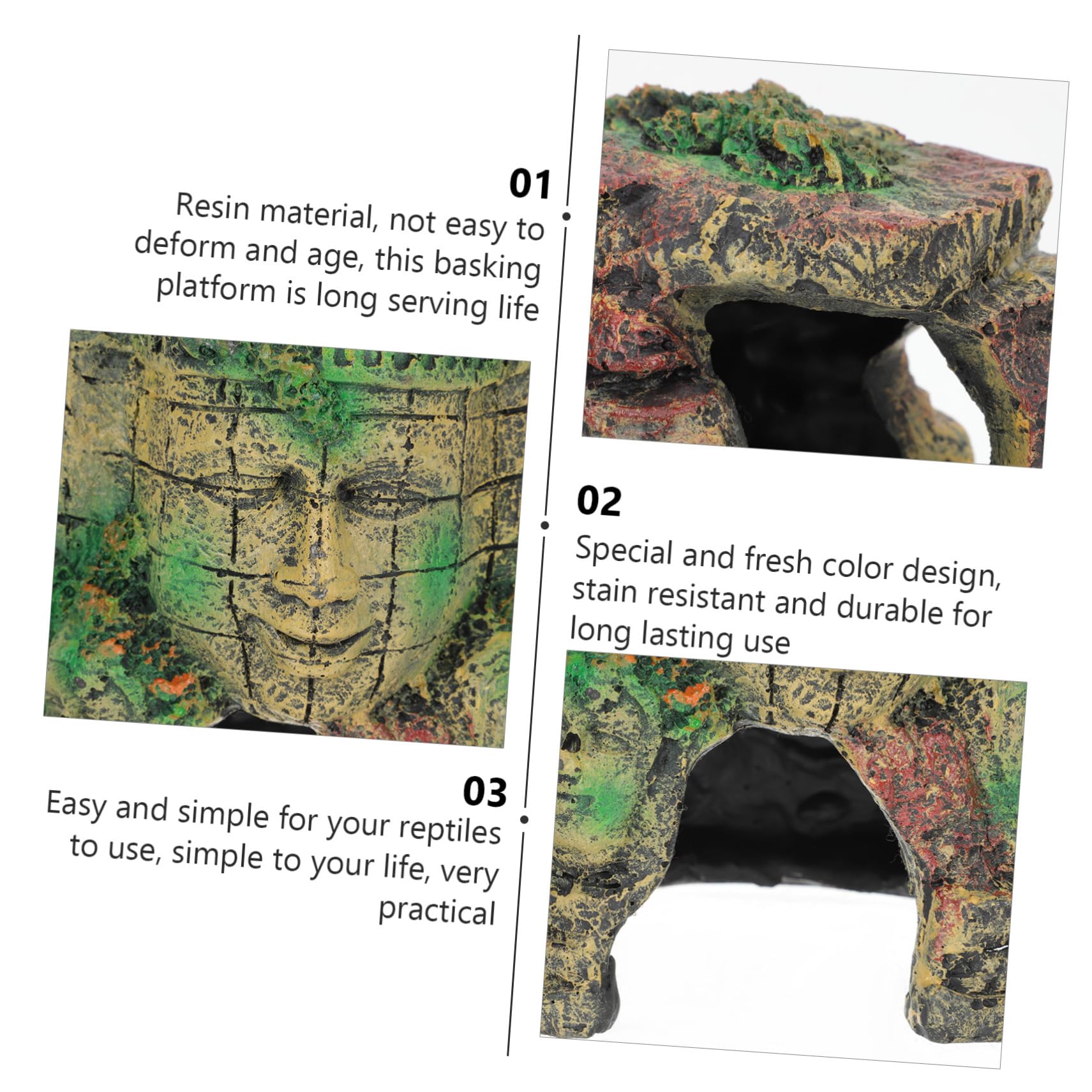 DOITOOL Decoración Natural para Reptiles Escondite Decorativo para Terrarios Cueva de Resina para Reptiles Añade un Toque Vívido Tu Terrario para Serpientes y Lagartos Decoración