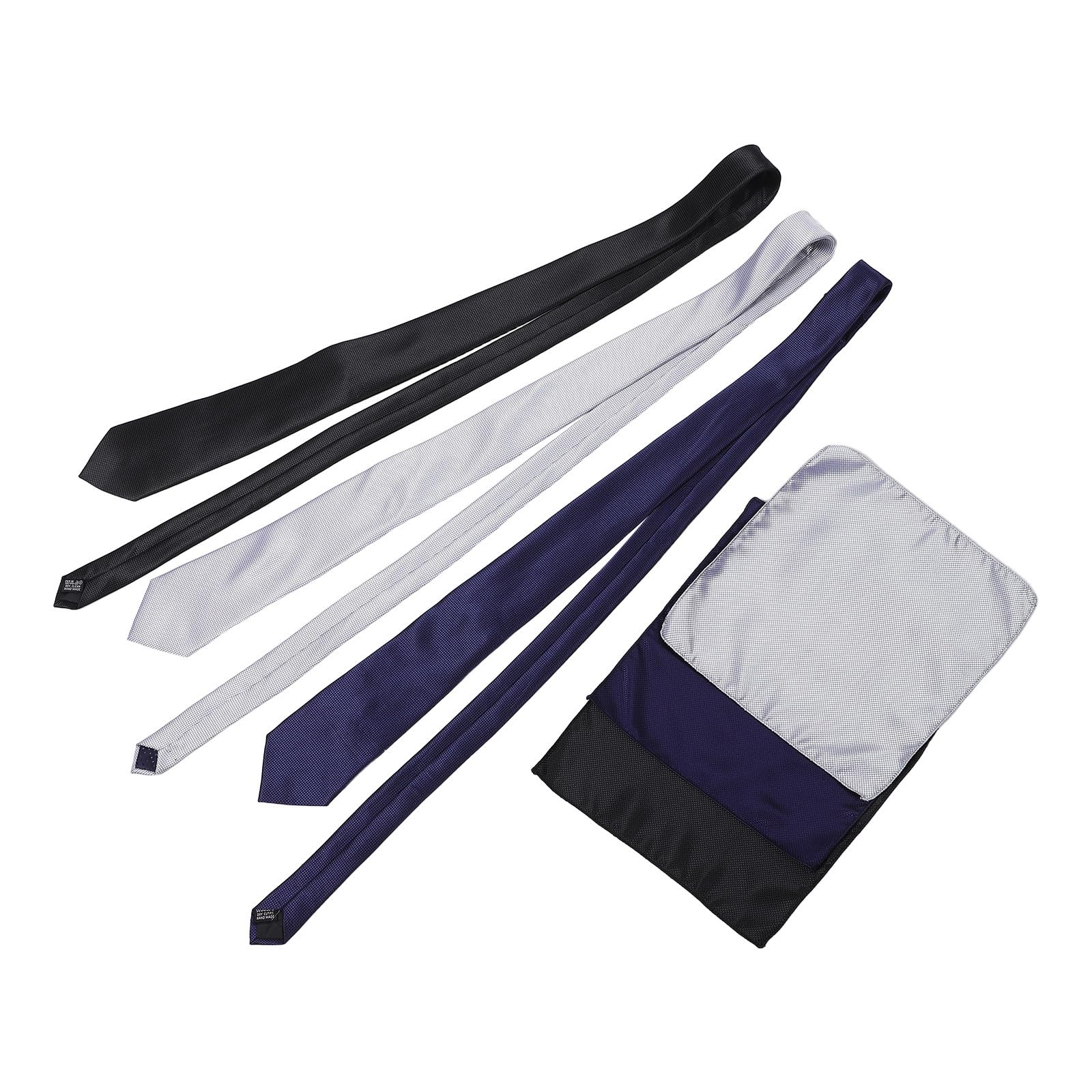 Lurrose 1 juego de corbata y pañuelo de bolsillo para hombre, corbata formal con pañuelo y gemelos, elegante conjunto de para bodas, negocios, fiestas y como complemento para trajes.