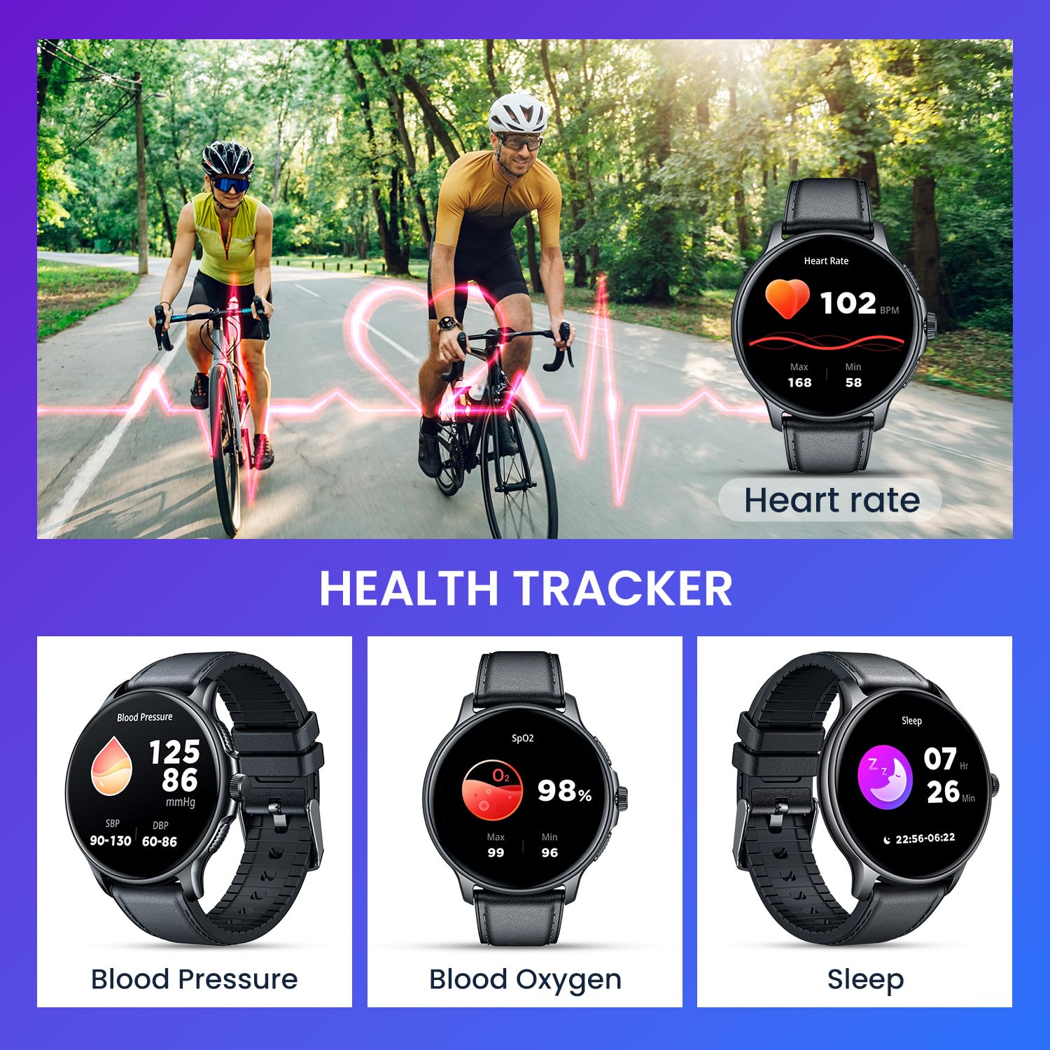 Orologio Smartwatch Uomo Smart Watch: 1.43" Intelligente Orologi con Chiamate Bluetooth Pressione Sanguigna SpO2 100+ modalità Sport IP68 Impermeabile Contapassi Compatibile Tracker per Android e iOS