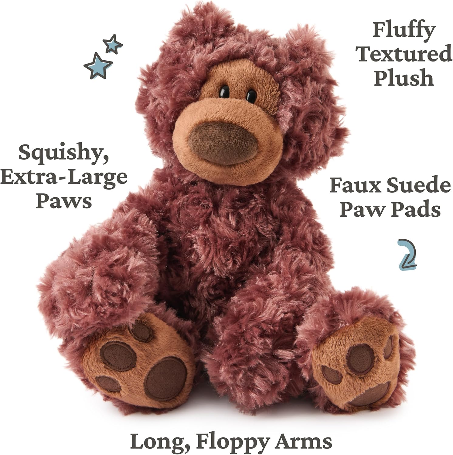 GUND Forever Friends: Philbin Classic Teddy Bear, As Seen on The View, Premium Stuffed Animal for Ages 0 and Up, Chocolate Brown, 12”