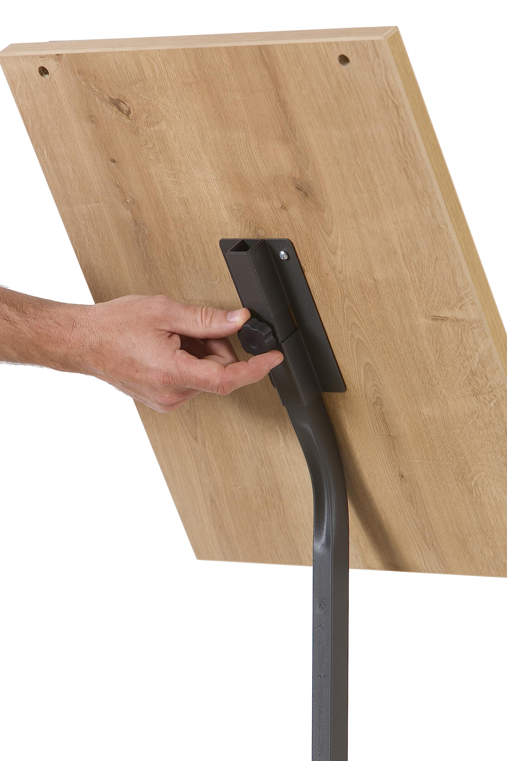 Rocada | Soporte para Información DIN A4 - Atril Expositor - Marco Magnético - Regulable en Altura - Estructura Metálica y Madera - Uso Profesional