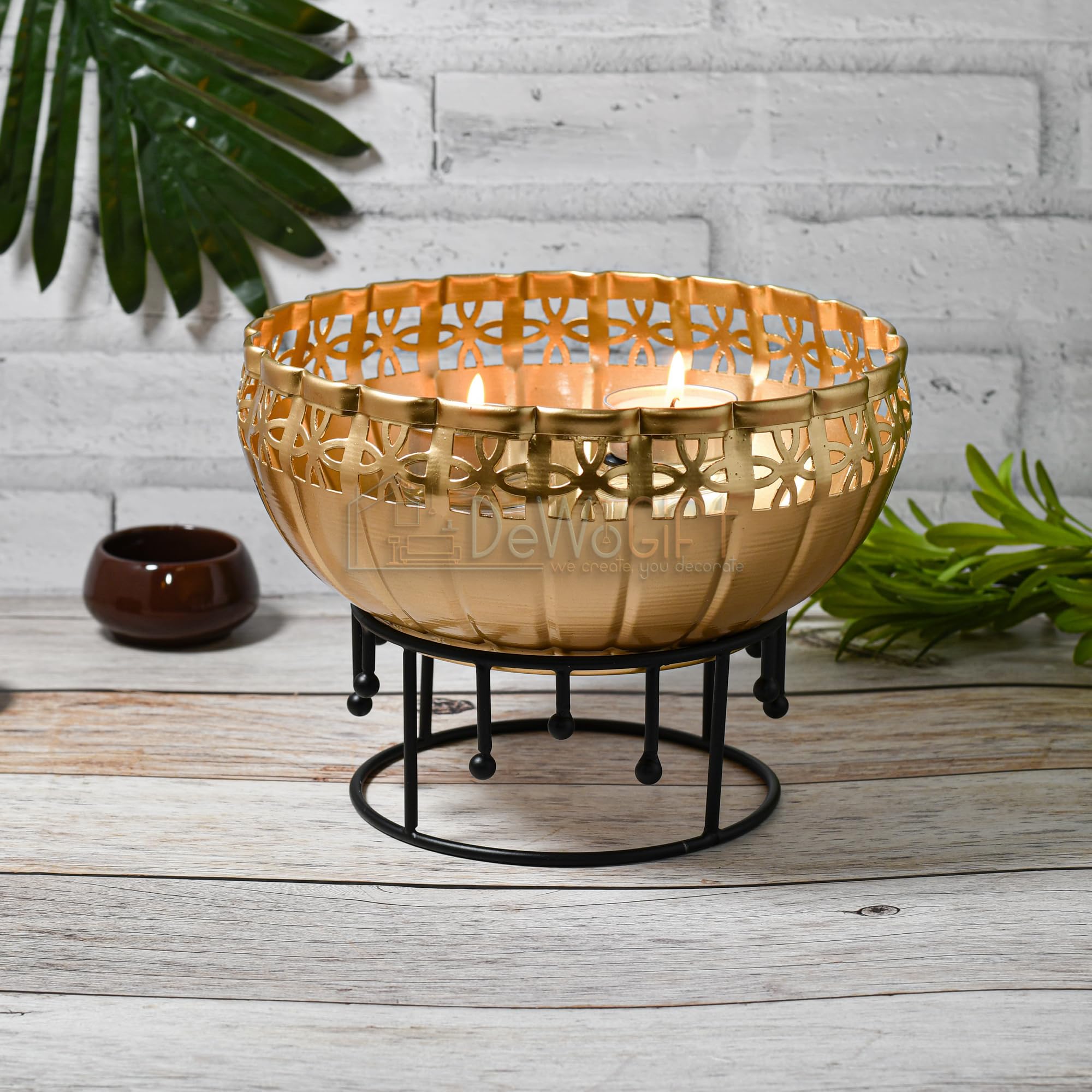 DeWoGift Decorative Urli Bowl for Home Decor with Stand/Flower, Tealight, Diya Decoration for Diwali Pooja (B0DHYFNF7S) Amazon Price History, Amazon Price Tracker