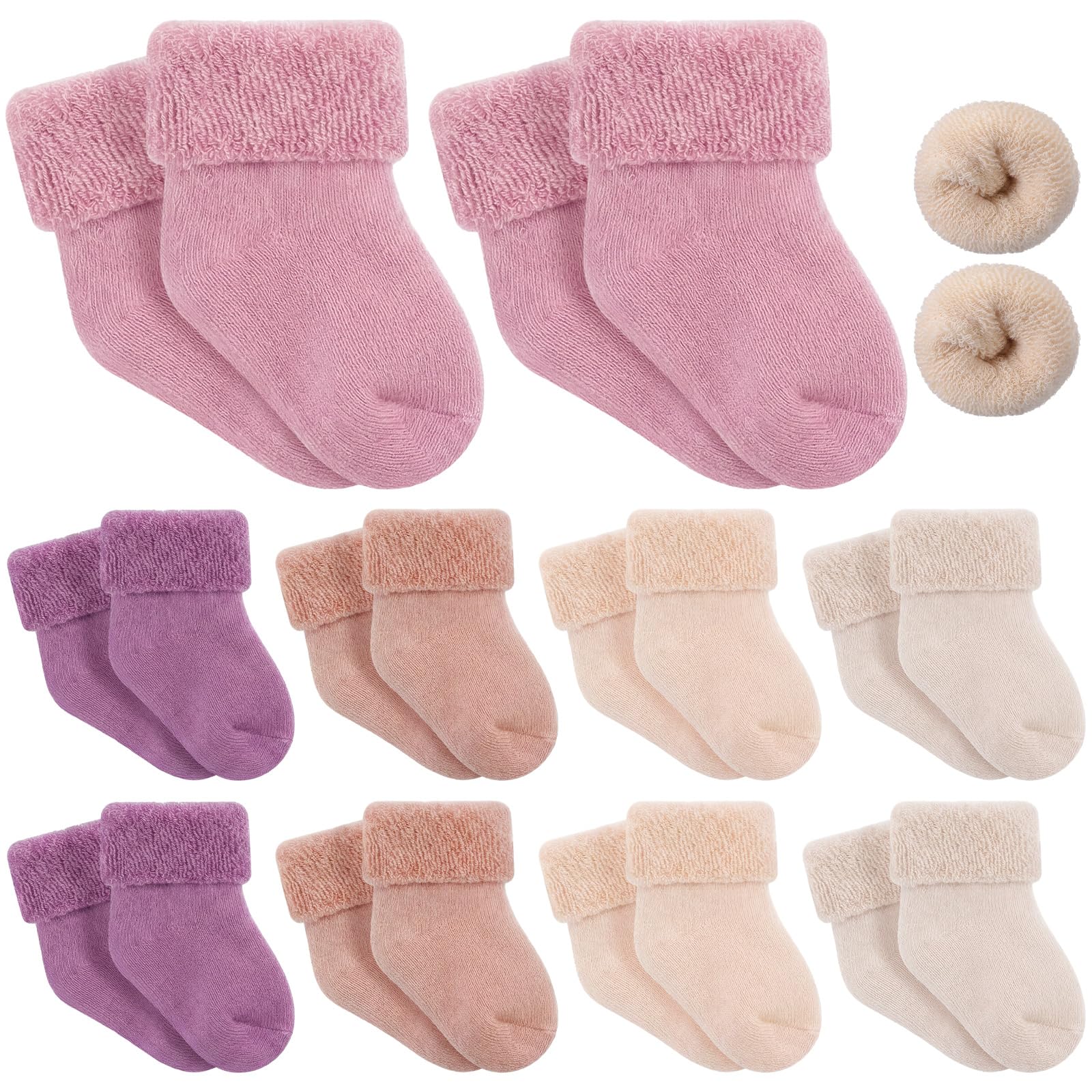 Twistover 10 Pairs Preemie Cotton Turn Cuff Socks