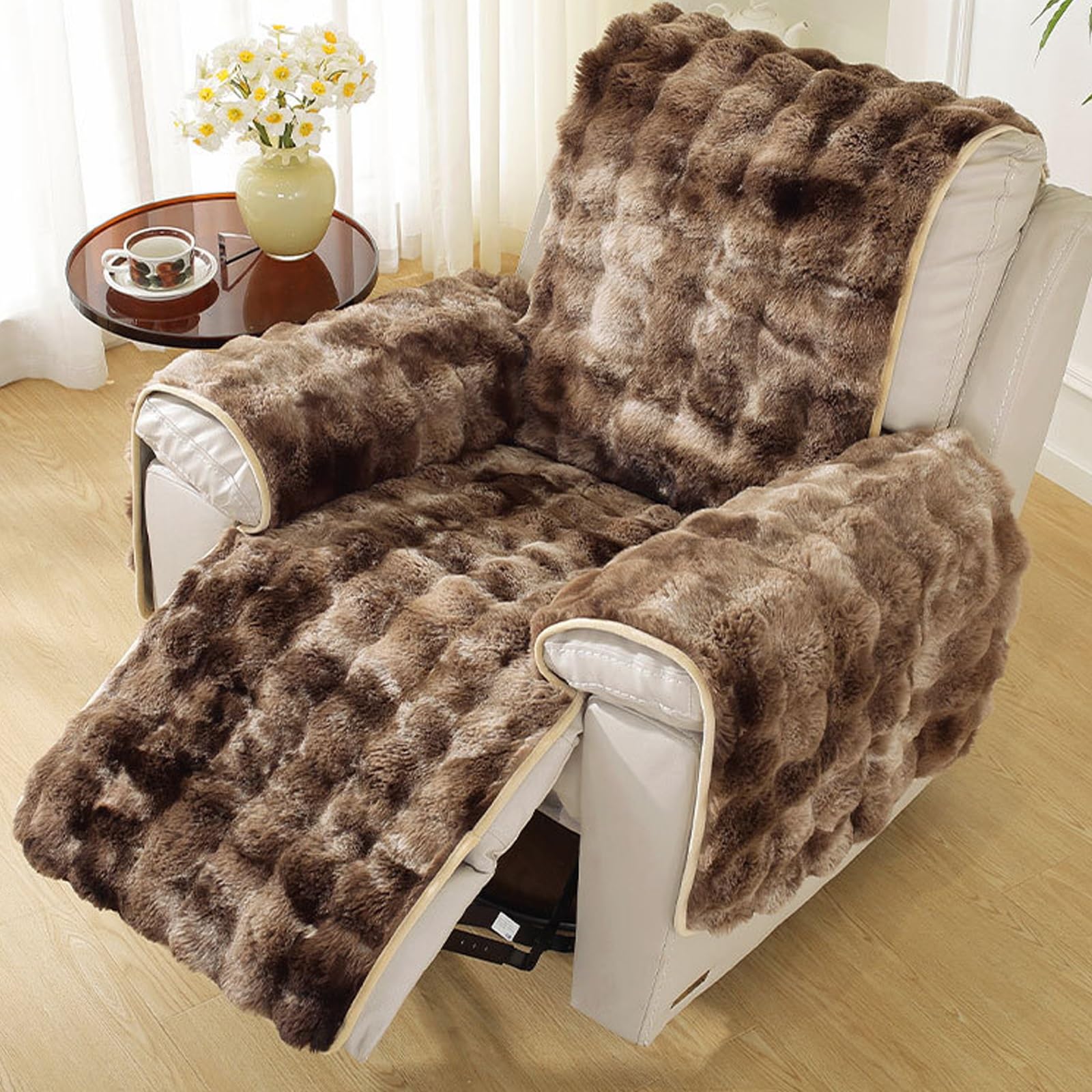 Amazon.com: Recliner Chair Cover Thick Rabbit Plush Recliner