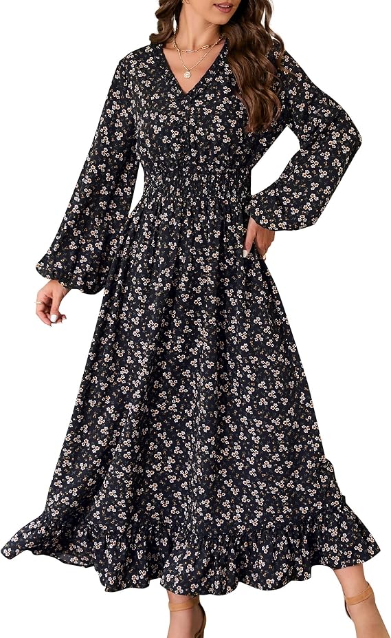AK Women's Bohemian Embroidered Top – 3/4 Sleeve Floral Peasant Blouse, Loose Tunic (Rayon) - View #6