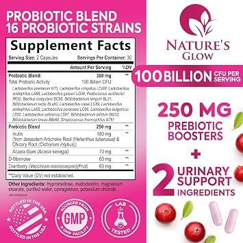Probiotics For Women - PH Balance, Digestive & Feminine Health Support - 100 Billion CFU Per Serving - Women's Probiotic With 16 Unique Strain, Womens Vaginal Probiotic - Bottle in USA - 60 Capsules