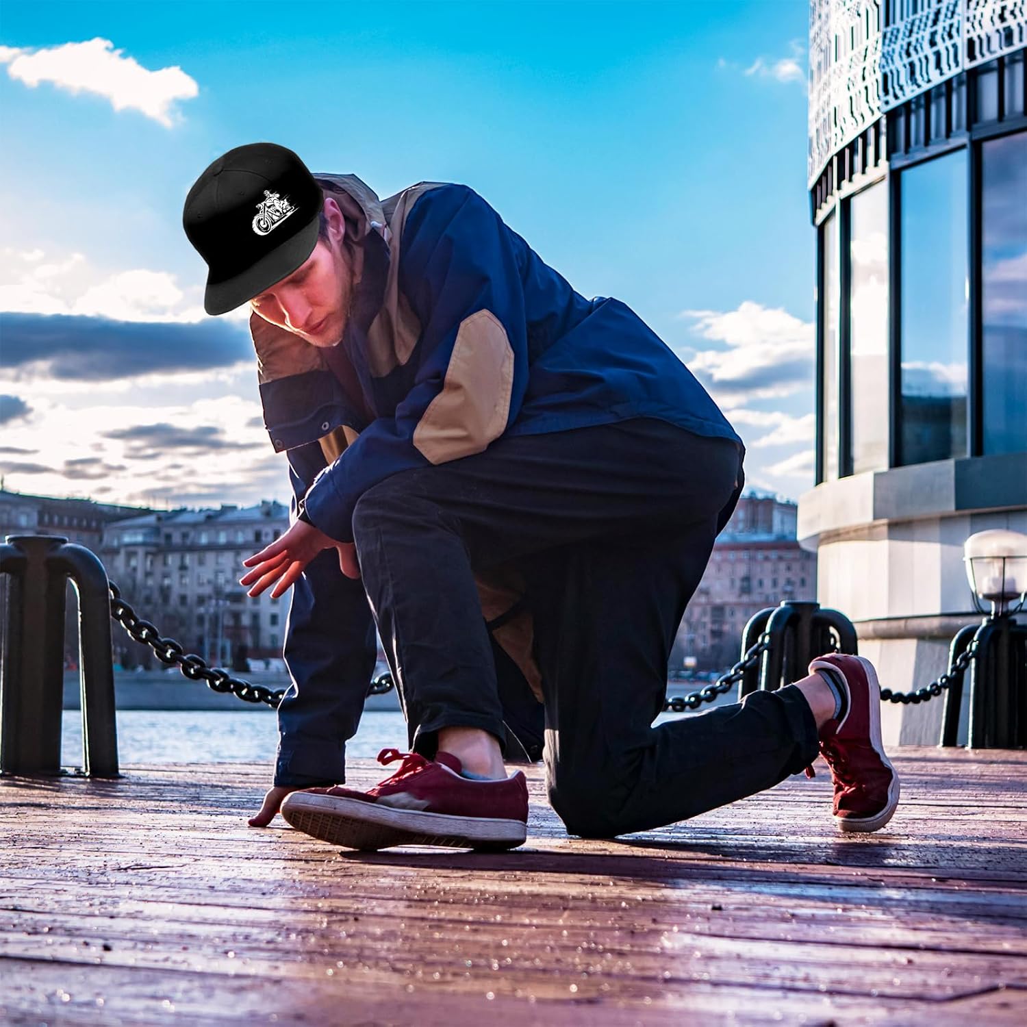 Snapback hat for Men Flat Bill Hats for Men Fitted Baseball Cap Hats - Image 6