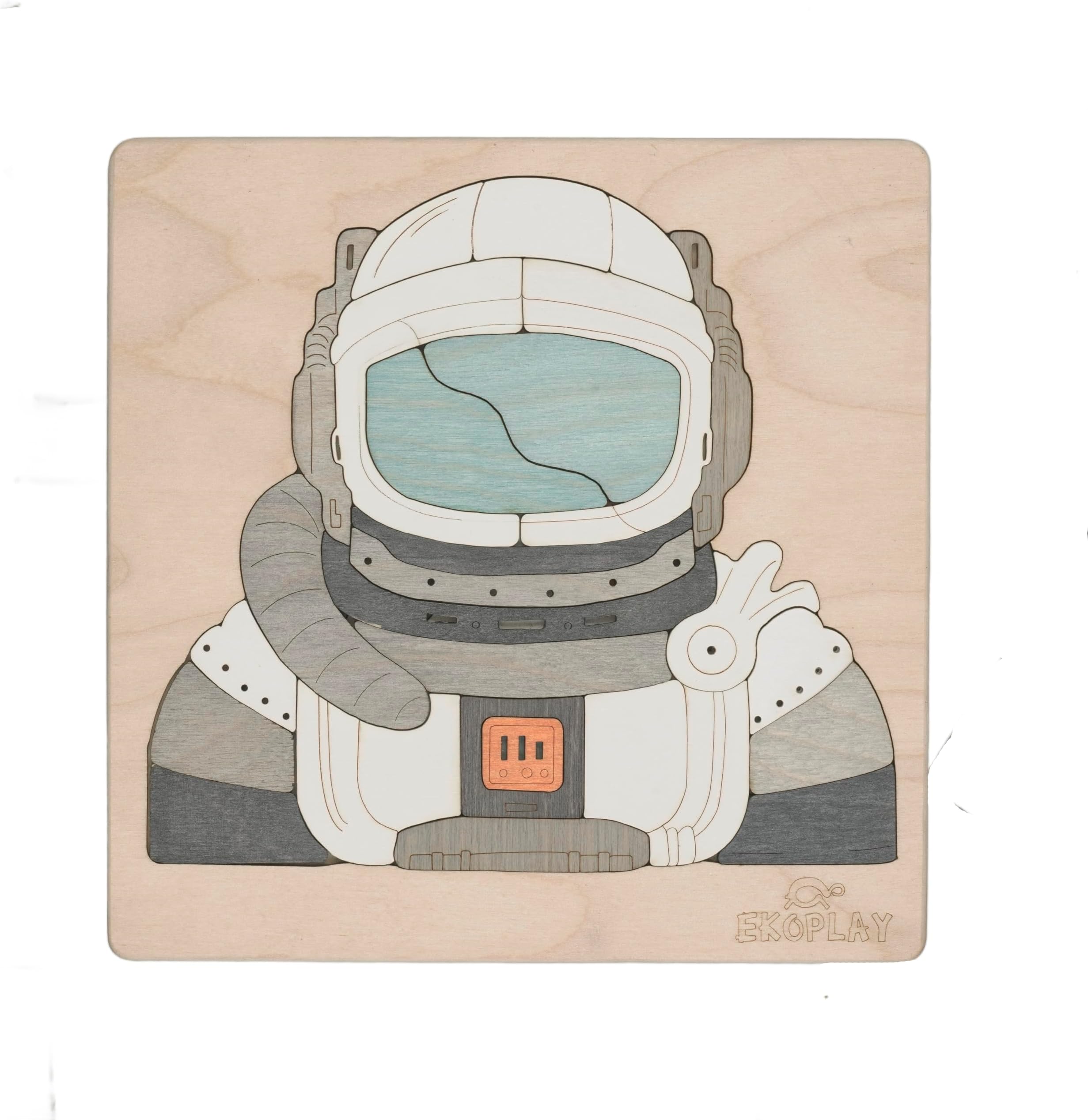 Astronaut and A Rocket | Man ON The Moon Puzzle for Kids | Multilayered 39 Piece Wooden Jigsaw Puzzle | Learning Educational Toys Gifts for Boys Girls 3 Years and Above.