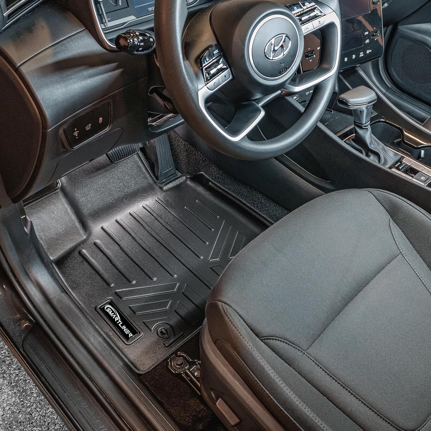 SMARTLINER All Weather Custom Fit 2 Row Floor Mat Liner Set Compatible with 2022-2023 Hyundai Tucson