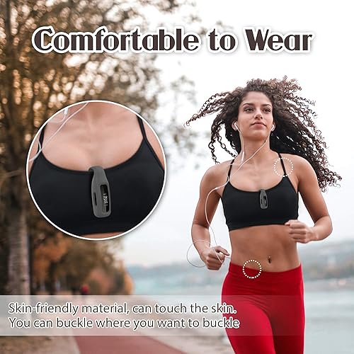 Miniatura 21 de HSWAI Paquete de 3 clips de repuesto para Fitbit Inspire 2/Fitbit Inspire 3, clip de silicona suave y cómodo de protección de 360°, accesorio negro