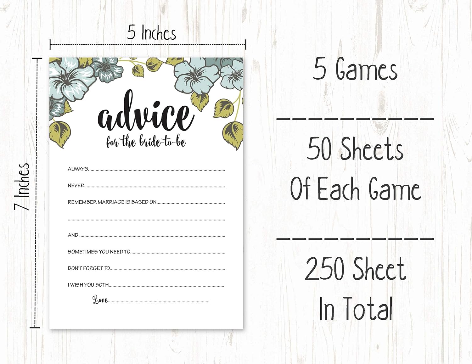 Floral Theme Bachelorette Party Games Set of 5 (Activities for 50 Guests) Fun Bridal Shower Games Set Bundle