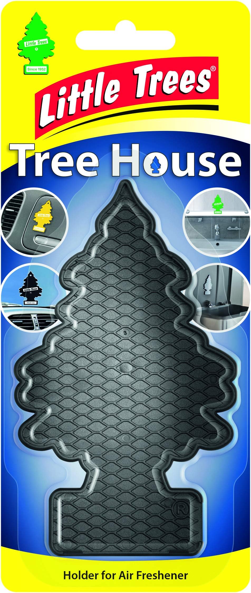 Little Trees Tree House Tree-Shaped Air Freshener Holder, Black, Single Item