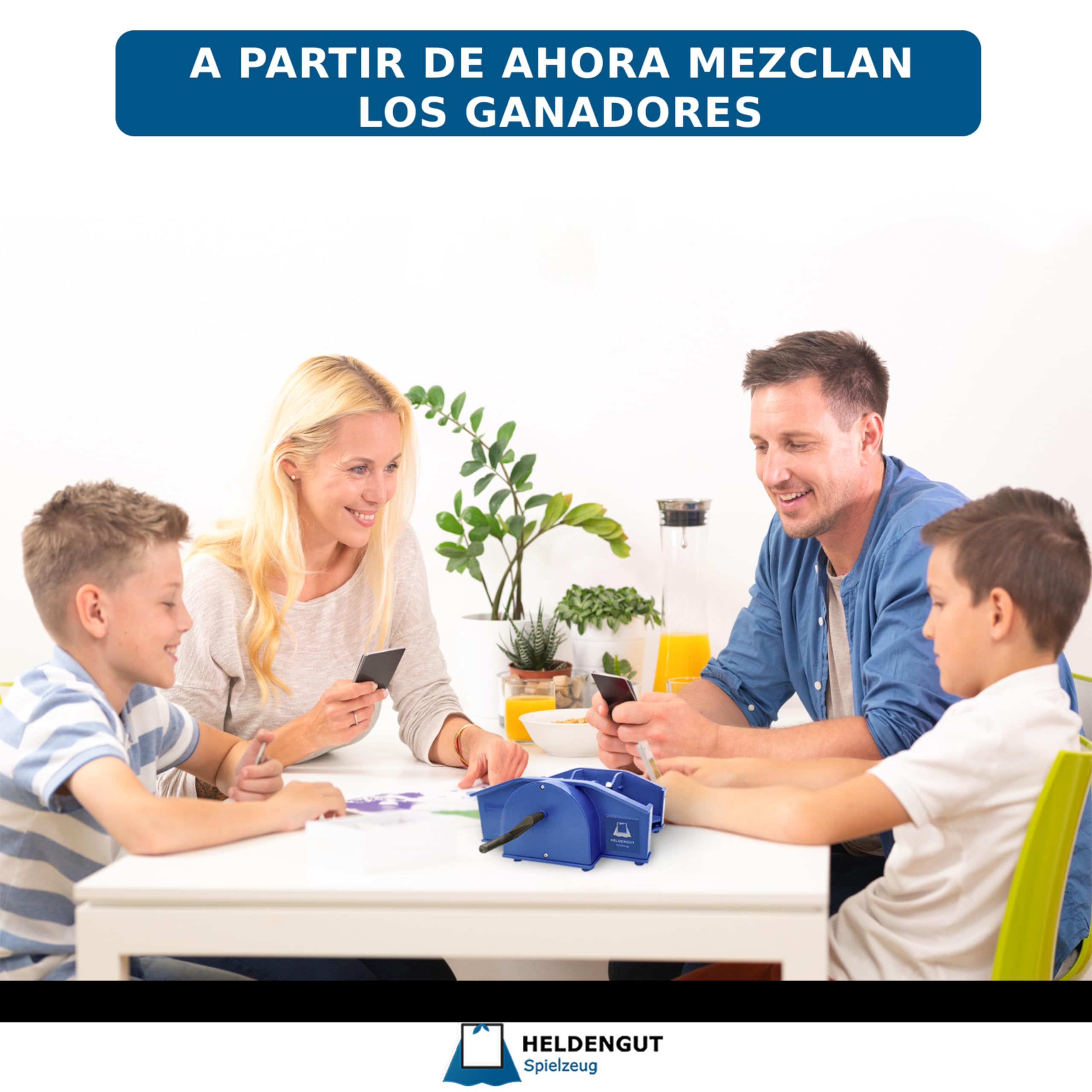 HELDENGUT Mezclador de Cartas Manual, Fácil de Usar y Duradero, Ideal para Póker, Blackjack, Bridge y Otros Juegos de Mesa