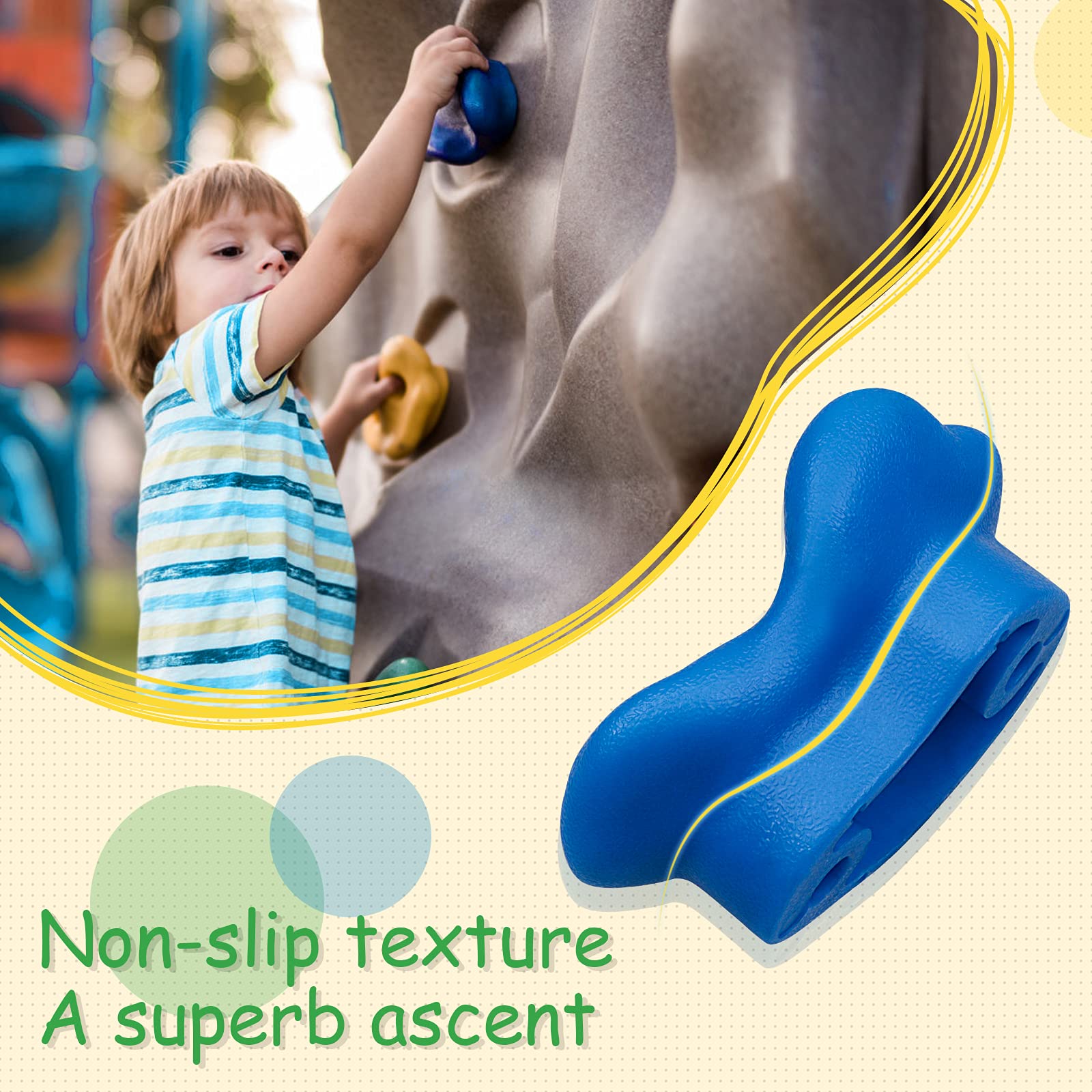 Trymaker Soportes de escalada, pared de escalada en roca para niños, juego de 20 empuñaduras de escalada para niños y adultos al aire libre