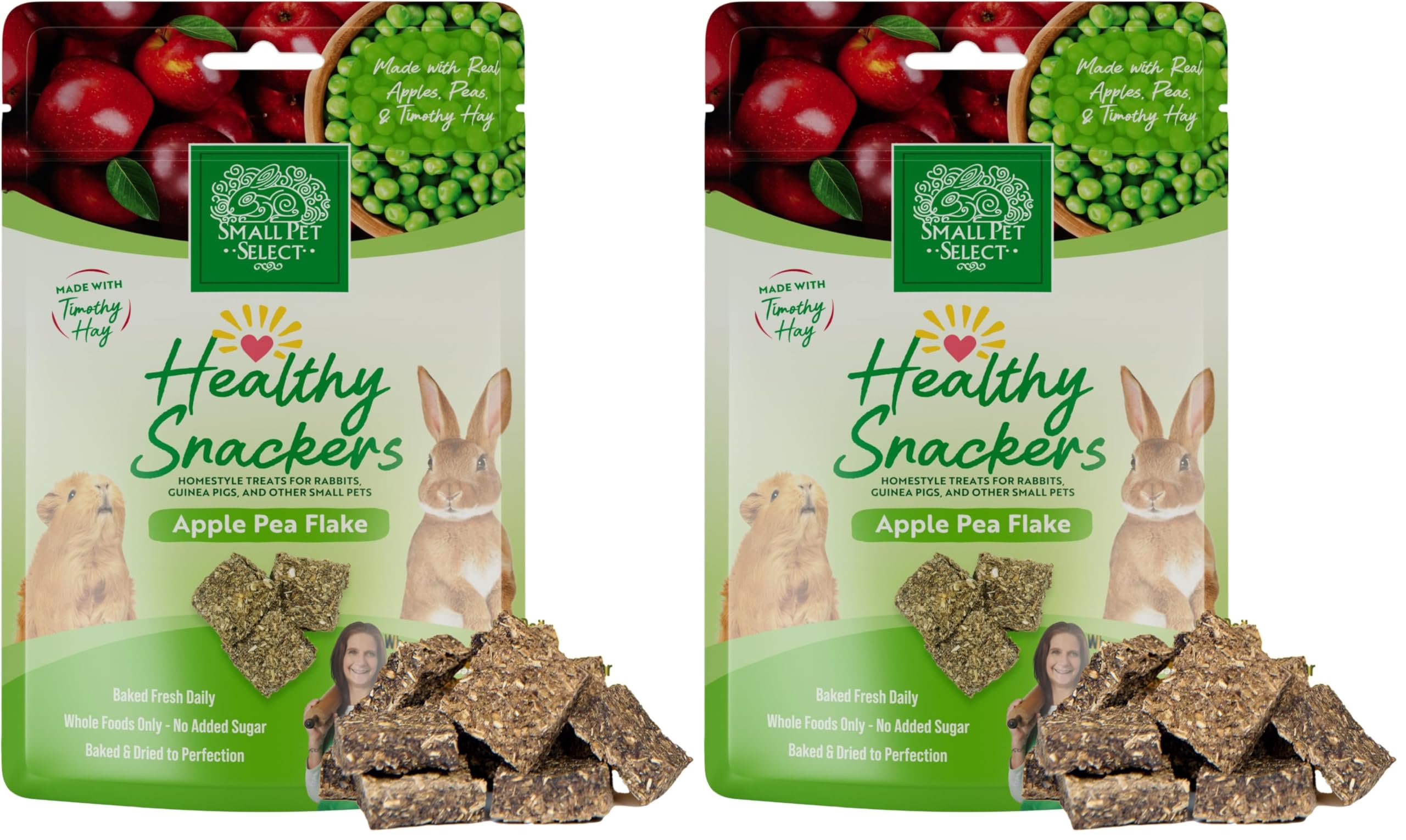 Small Pet Select - Healthy Snackers - Apple Pea Flake, 2 oz (Pack of 2)