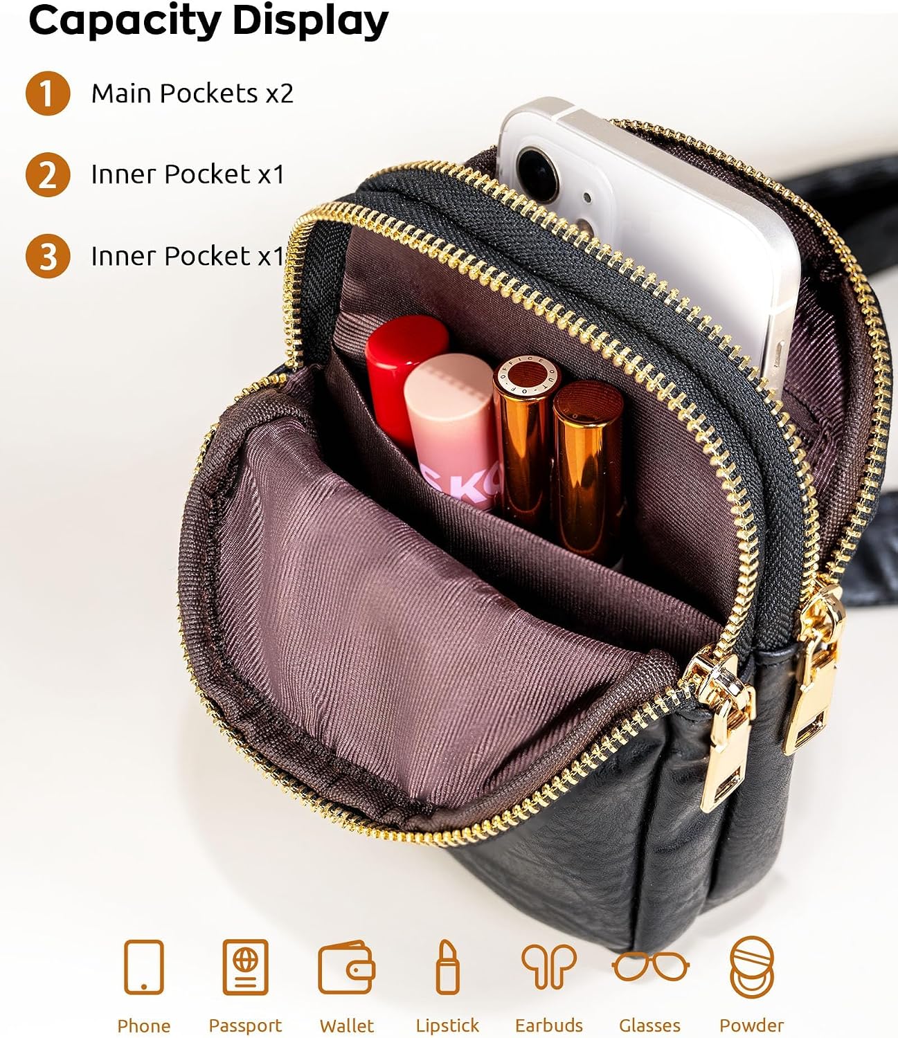 Initial Crossbody Bags for Women Girls, Teen Girl Gifts, Lightweight Phone Purses with Crossbody Strap, Handsfree Travel Sling Bag, Personalized Traveling Gifts image 4