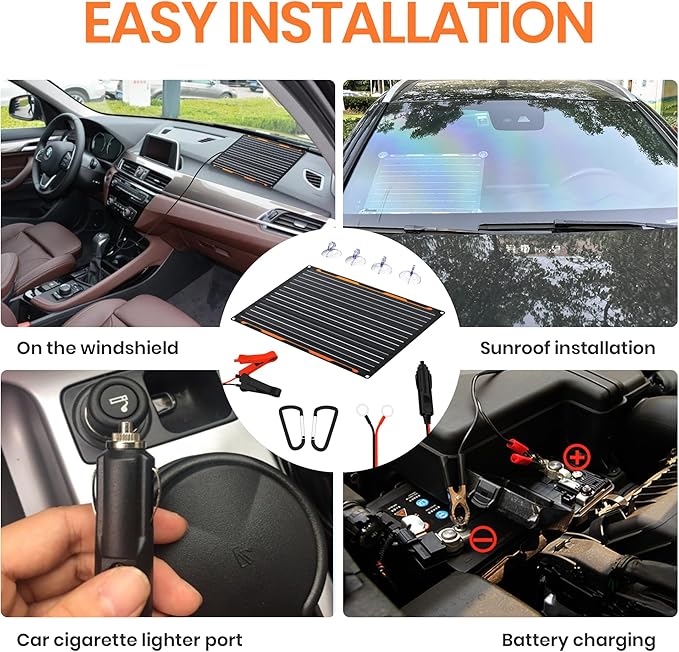 FlexSolar Panel Solar Flexible 20W 12V con Controlador miniatura 5