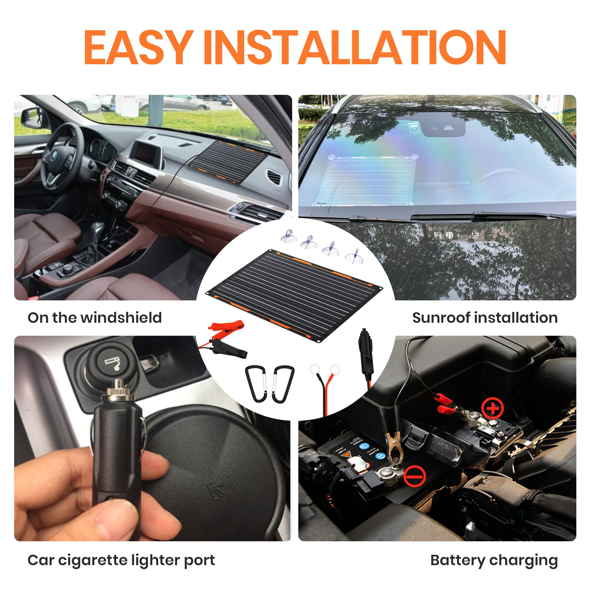 Kit Pannello Solare 12V Portatile - Caricabatterie Per Telefoni E Dispositivi Esteriori 417508 - Foto 5