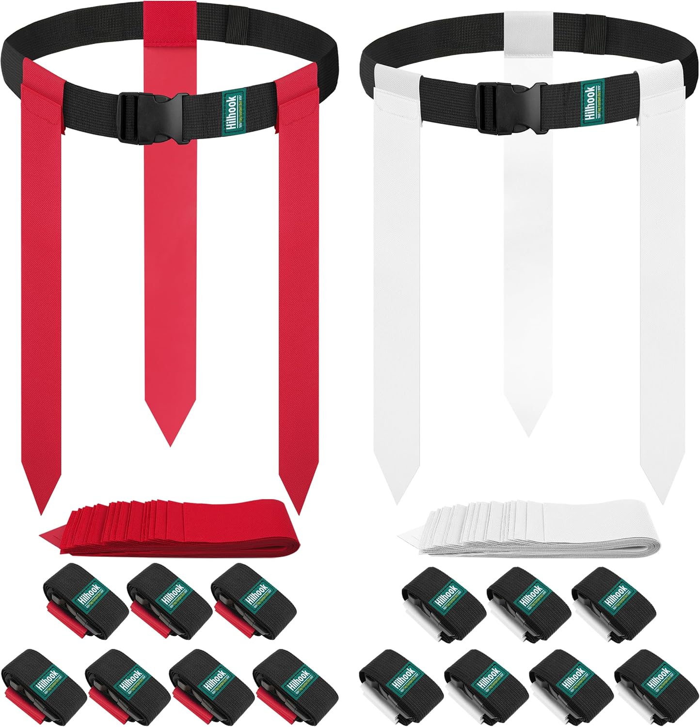 Flag Football Belts, 14 Player Flag Football Set with 42 Flags for Kids Youth and Adults Training Equipment