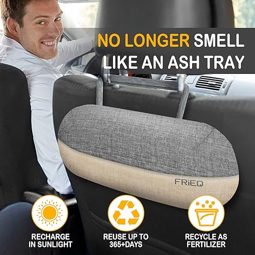 Miniatura 5 de FRiEQ Ambientador para automóvil, bolsa purificadora de aire de carbón de bambú 100% activado, dura más de 365 días, desodorante sin fragancia,