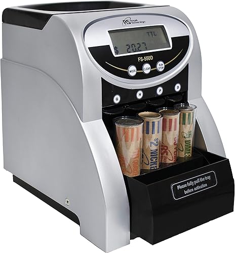 Miniatura 7 de Royal Sovereign Contadorclasificador eléctrico de monedas de 1 fila, tecnología antiatascos patentada, pantalla de conteo digital (FS-550D)